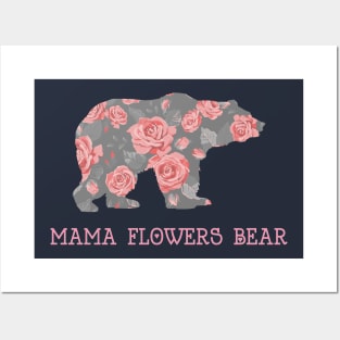 Flowers Mama Bear Beautiful Colorful Design Gift Posters and Art